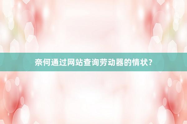 奈何通过网站查询劳动器的情状？